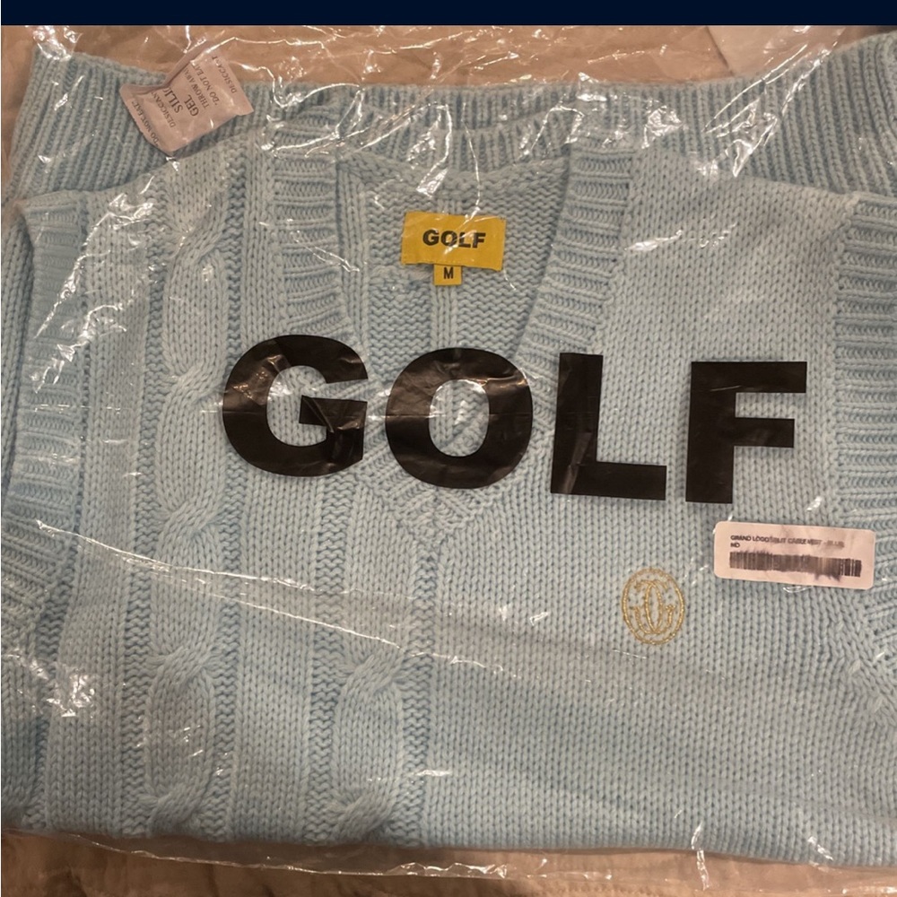 Golf Wang Grand Logo Split Cable Vest Blue